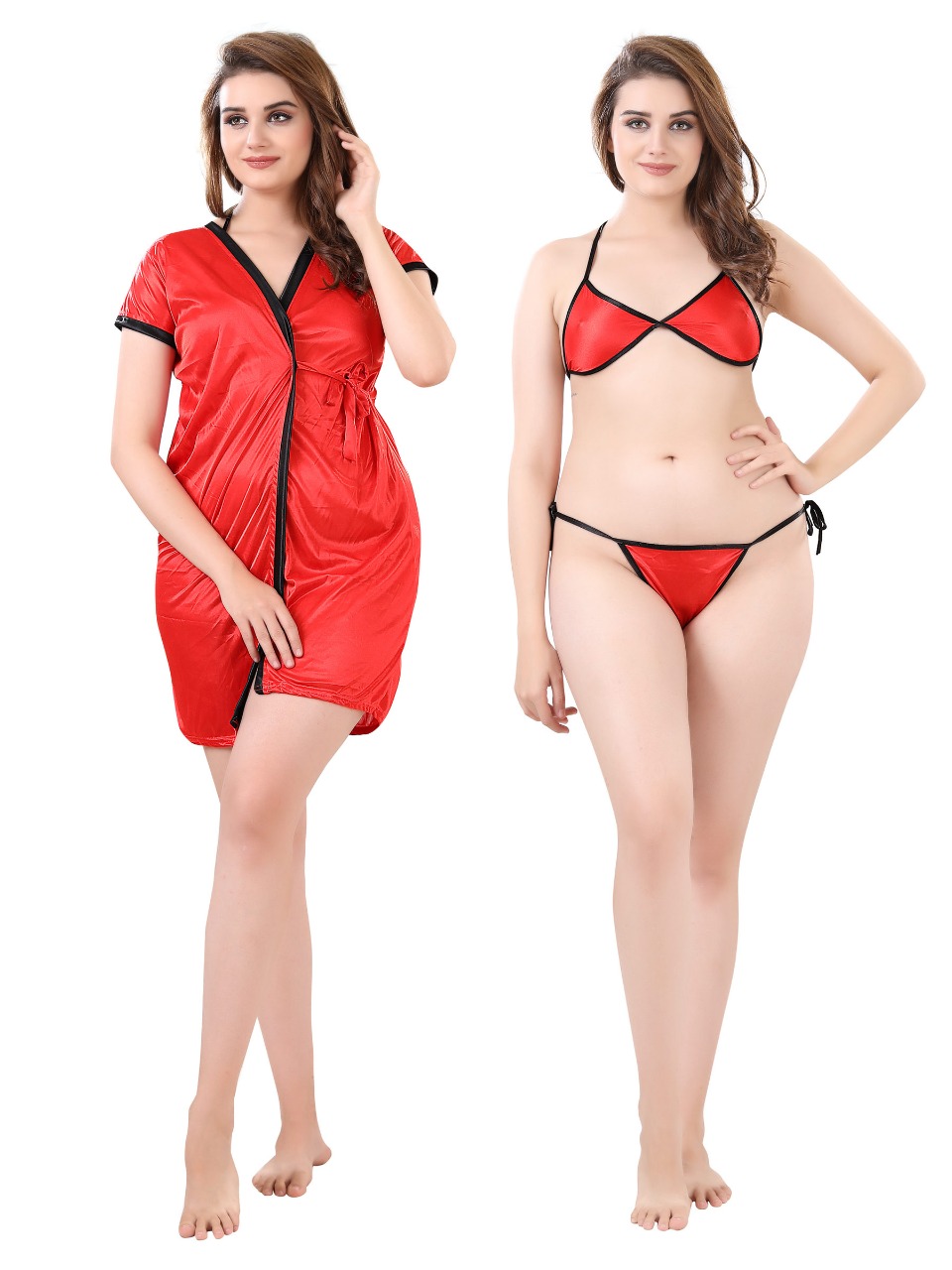 Bikini Satin Bra Panty Set multi colour, Plain at Rs 42/set in New Delhi
