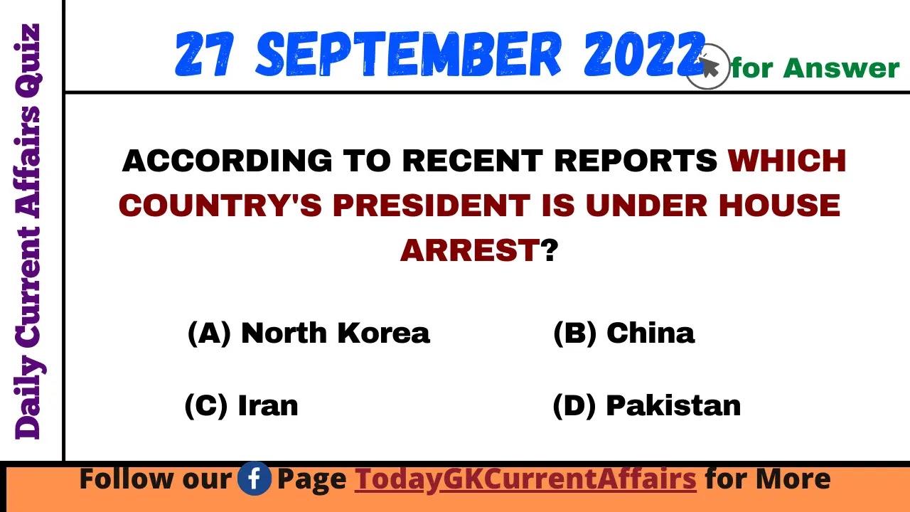 Today GK Current Affairs on 27th September 2022