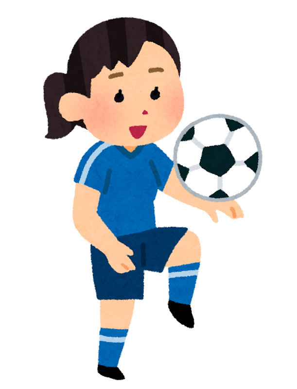 リフティングのイラスト 女子サッカー かわいいフリー素材集 いらすとや