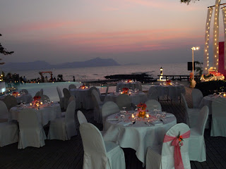 sun set romantic wedding