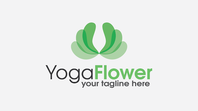yogaflower free business logo design template nature green fleur rose