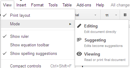 View Document in Different Modes