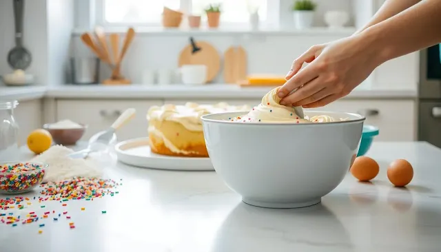 Funfetti Cake Baking Process