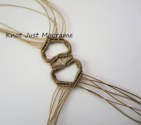 First attempt at knotting a heart shape in micro macrame