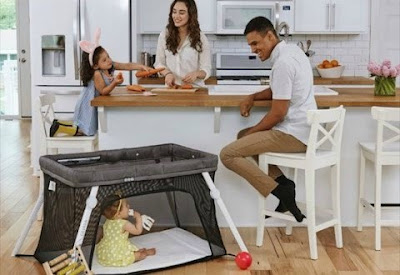 Lotus Travel Crib And Portable Baby Playard, Safe Baby Playard, Perfect For Traveling Everywhere