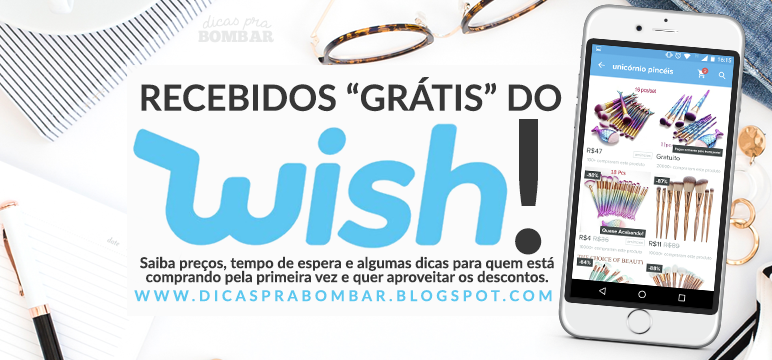 Recebidos grátis do wish, fretes e tempos de espera