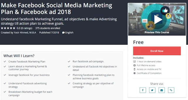 [100% Free] Make Facebook Social Media Marketing Plan & Facebook ad 2018