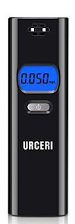 URCERI Alcohol Tester Breathalyzer Portable Slim with Digital LCD Breath Tester Display 3 Conversion Units Alarm Sound Fast Accurate Results for Car Truck Motorbike Drivers (Black) 