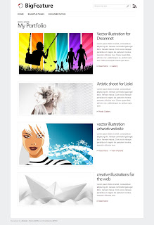 2 Columns portfolio page layout with big image/photo - BigFeature Theme