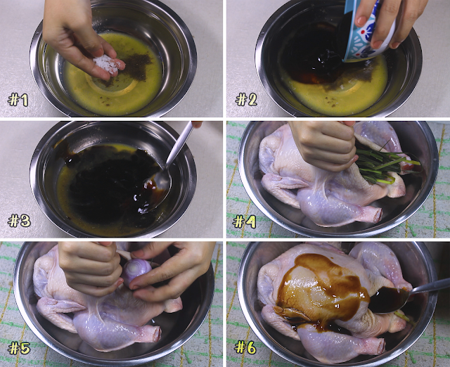 Making the marination mixture for Roast Chicken