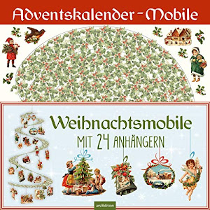 Weihnachts-Mobile mit 24 Anhängern: "Frohe Weihnachtszeit!"