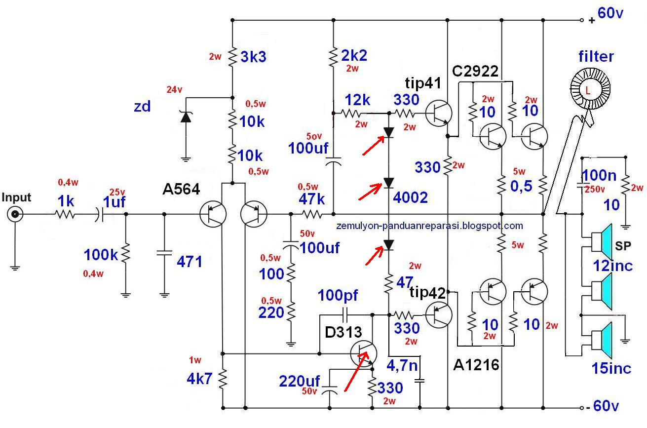 TEKNIK MODIFIKASI AMPLIFIER  OCL 150WATT 400WATT 