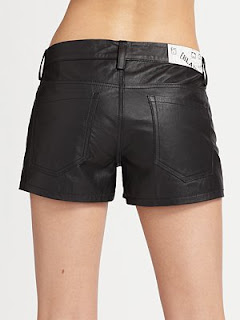 Blank Denim Leather Shorts