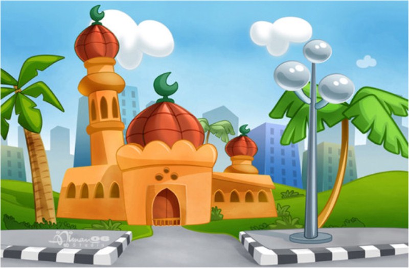 21 Gambar Kartun  Masjid  Cantik Dan Lucu Terbaru