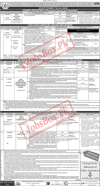 Advertisement No. 2/2023 for PPSC Jobs