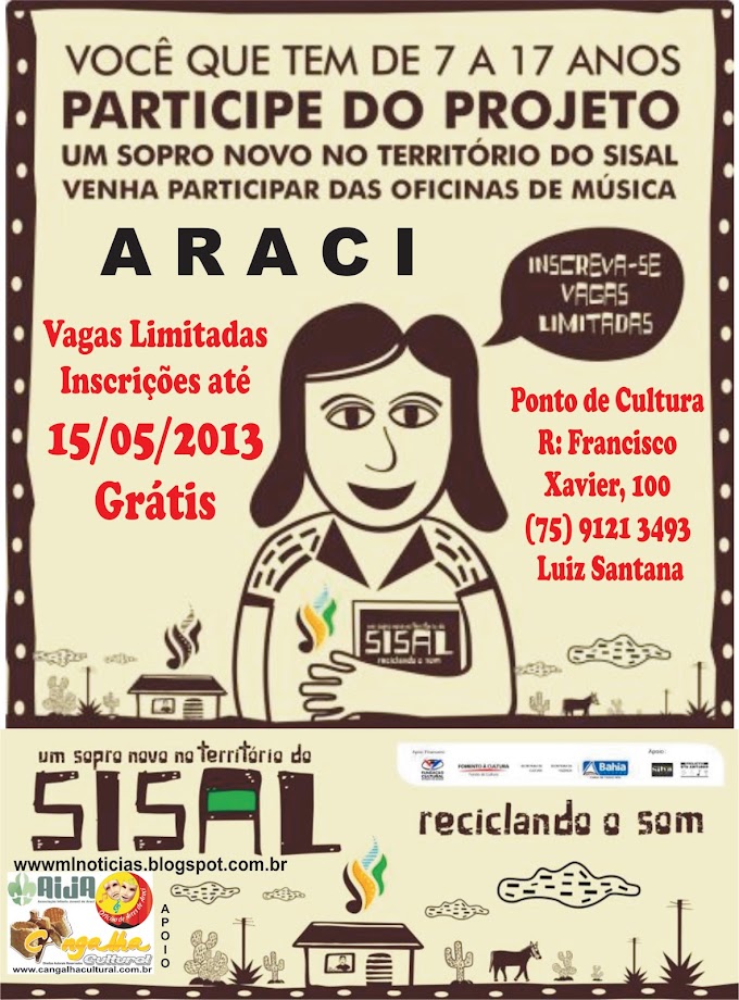 Oficinas de Música em Araci - Inscreva-se Já.