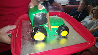 Green Tractor Birthday Cake side view