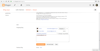 Cara Menambahkan Admin Atau Penulis Di Blogger