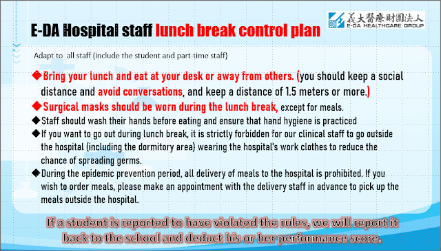 E-DA Hospital staff lunch break control plan