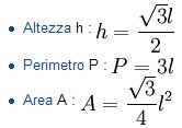 TRIANGOLO EQUILATERO FORMULE