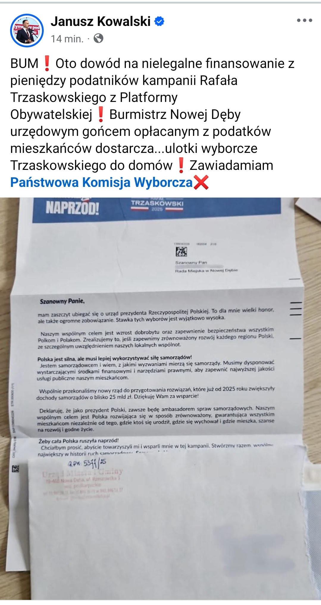 Nowa Dęba w centrum politycznej burzy. Poseł PiS Janusz Kowalski oskarża burmistrza Ordona - screen nr 1.