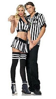 Men's Halloween Costume Umpire Referee Official W/Whistle