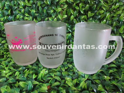 Souvenir Gelas Sablon Murah