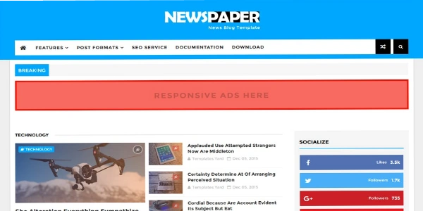 Newspaper - Responsive News Blogger Template