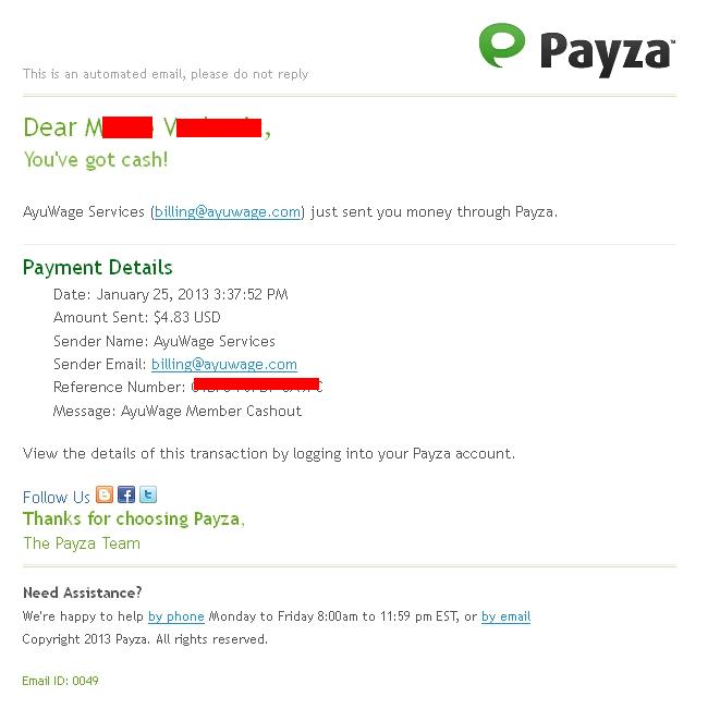 Ayuwage payment proof 2013