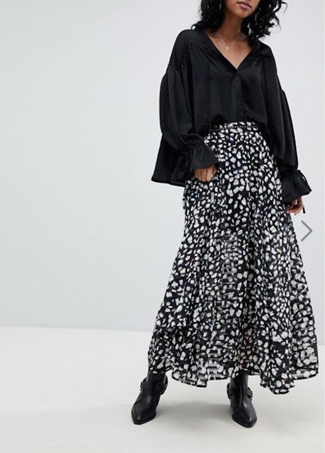 religion maxi skirt in animal print