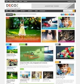 Deco Mag - Responsive Magazine Blogger premium Template free download.