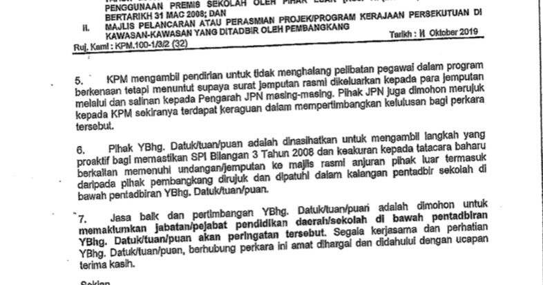 Contoh Surat Menjemput Presiden Kolej