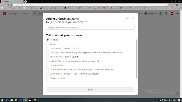 Adım Adım Pinterest Business İşletme Hesabı oluşturma Adım1