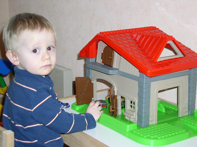 Benjamin with one of his Christmas presents