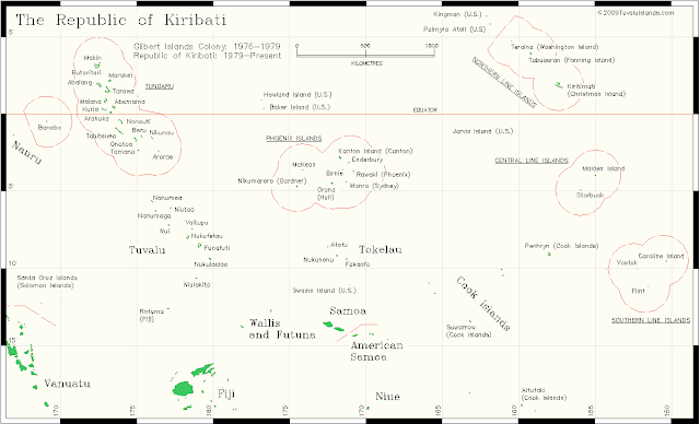 Qiribati - harta gjeografike e Qiribati