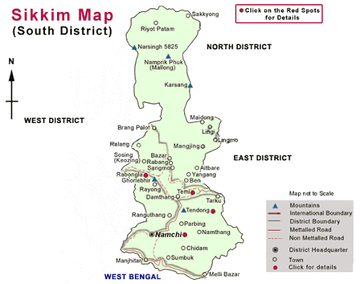 South Sikkim Map, South Sikkim Images 