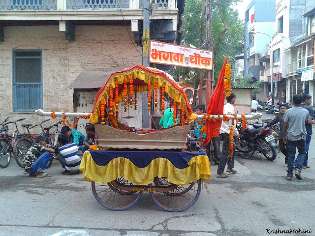 Image: Palkhi with Balaji photos and Kumkum for Puja