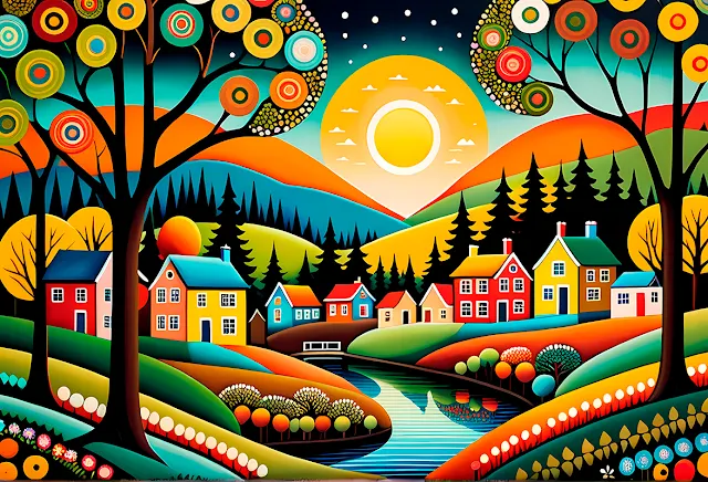 naive art woodland print on demand design redbubble