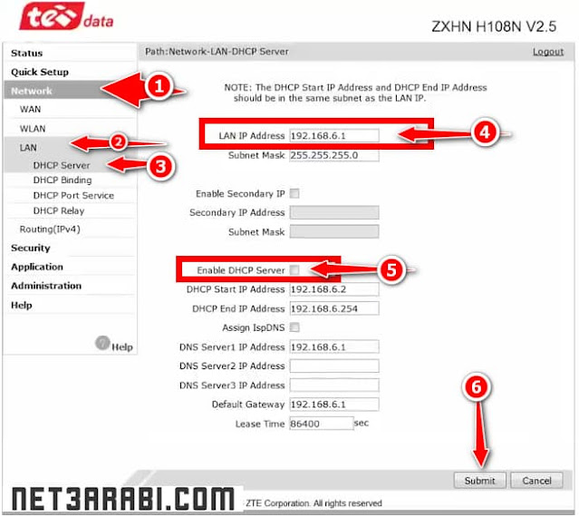 تحويل راوتر te data الى access point