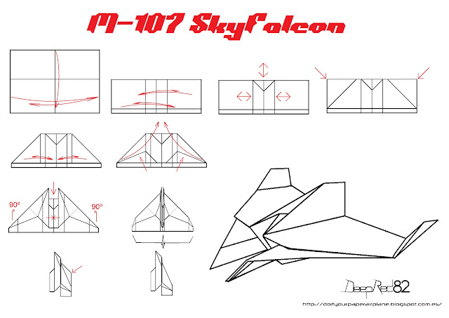 Infografía avión de papel M-107 SkyFalcon