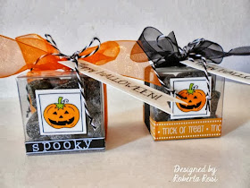 SRM Stickers Blog - Halloween Table Decor by Roberta - #halloween #boxes #clear #stickers #twine #borders