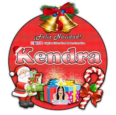 Nombre Kendra - Cartelito por Navidad nombre navideño