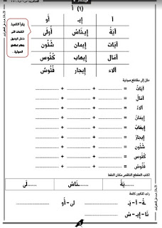 منهج مقترح اللغة العربية الصف الأول الإبتدائى الترم الثانى 2020