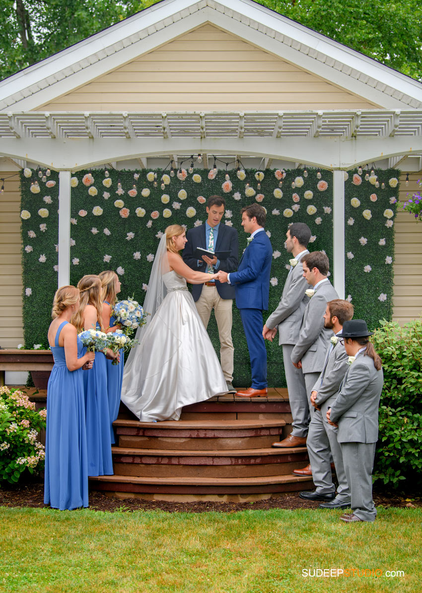 Rustic Farm Wedding Photography in Saline Dexter Ceremony setup by SudeepStudio.com Ann Arbor Wedding Photographer