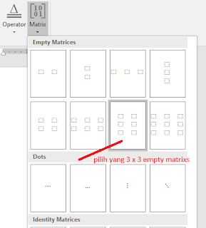 Cara Membuat Matriks di Ms. Word