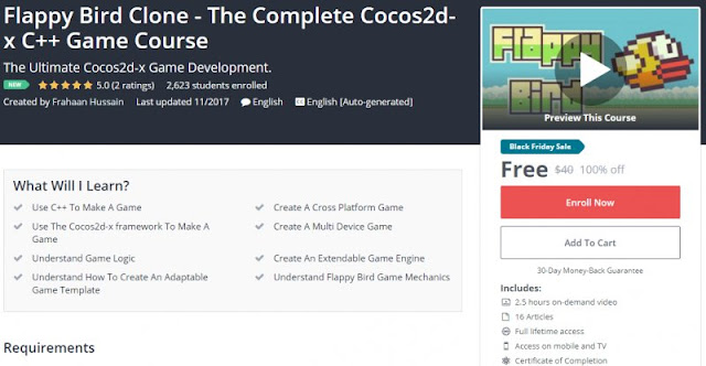 [100% Off] Flappy Bird Clone - The Complete Cocos2d-x C++ Game Course| Worth 40$