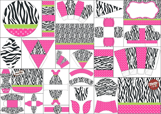 Cool Zebra and Pink Free Printable Kit.