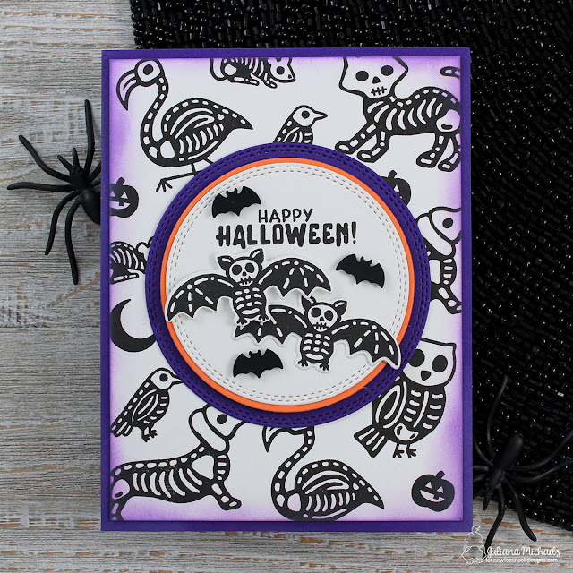 Happy Halloween Card by Juliana Michaels featuring Newton's Nook Designs Spooky Skeletons Stamp Set