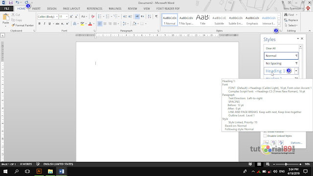 Cara menamplkan heading 1,2,3 yang hilang di Microsoft word + video