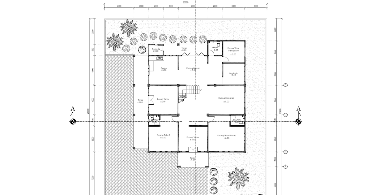 Contoh Gambar  Kerja Lengkap Rumah Besar 2  Lantai  Di 